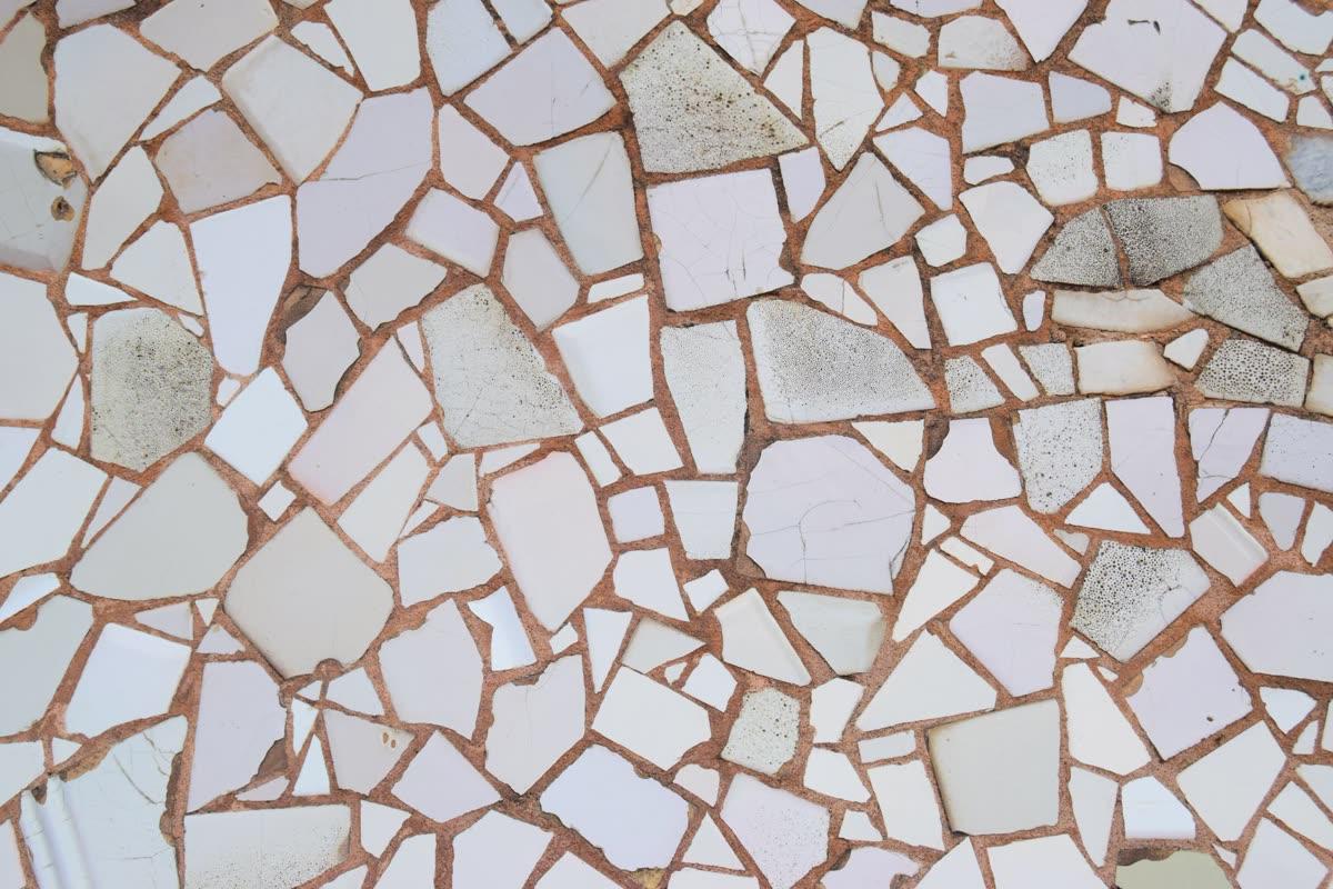 White ceramic tile mosaic